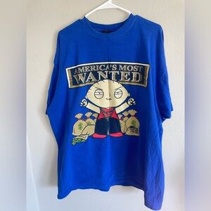 Blue Graphic T-Shirt 2XL Stewie Family Guy